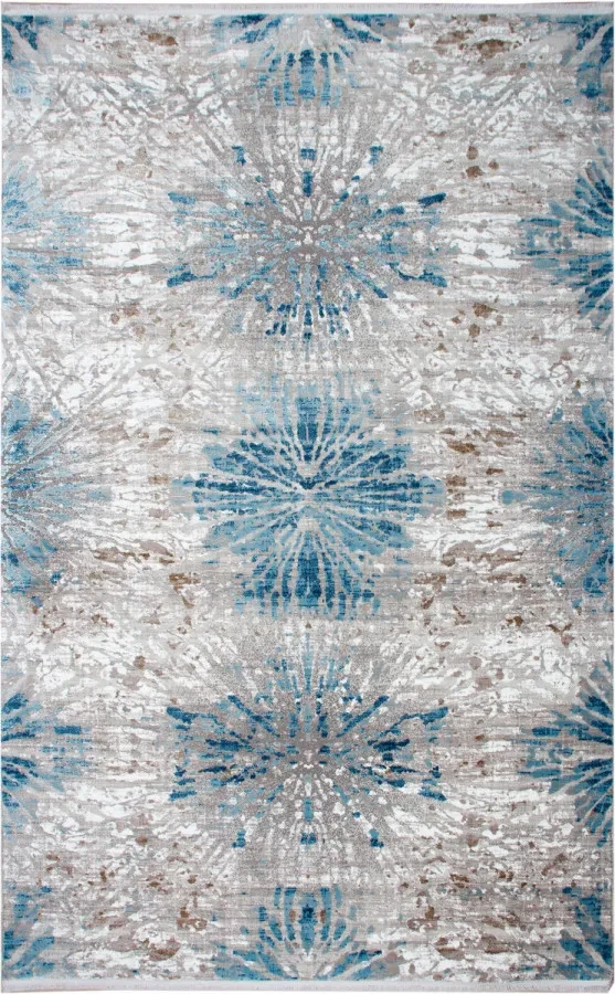Килим  Porto PT 01 Grey Aqua бірюзовий прямокутний 80*150 см
