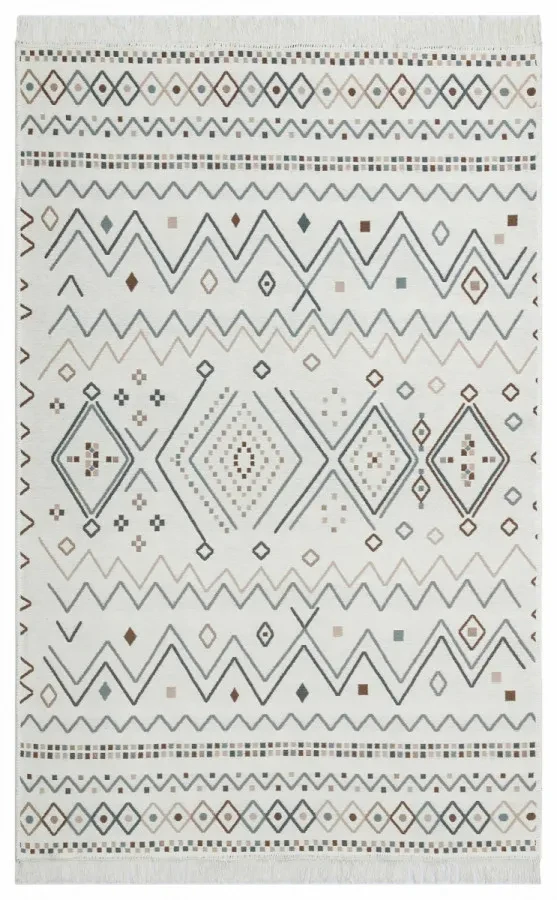 Килим безворсовий двосторонній Arya AR 05 Beige Blue бежево-синій прямокутний 80*150 см