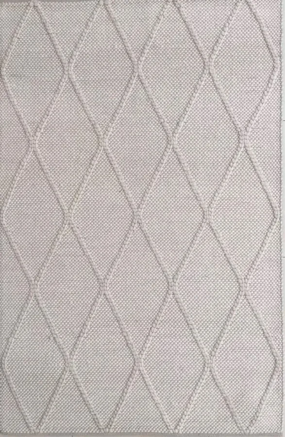 Килим ручної роботи Jade New Diamond White білий прямокутний 80*150 см