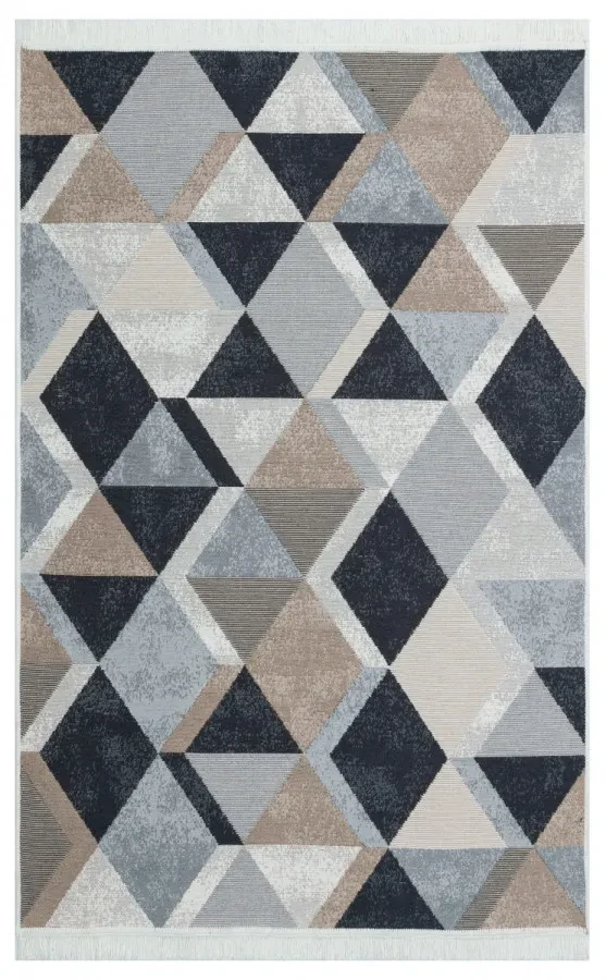 Килим безворсовий двосторонній Arya AR 10 Beige Black бежево-чорний прямокутний 80*150 см