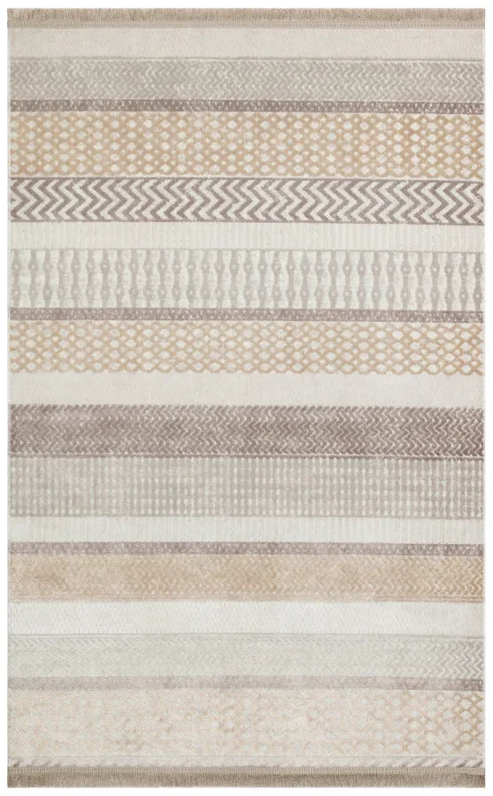 Килим безворсовий Sateen ST 14 Beige Gold сіро-золотистий прямокутний 80*300 см