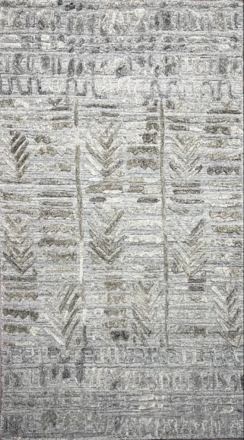 Килим ручної роботи  Bhadohi ZR-253 Charcoal сірий прямокутний 90*150 см