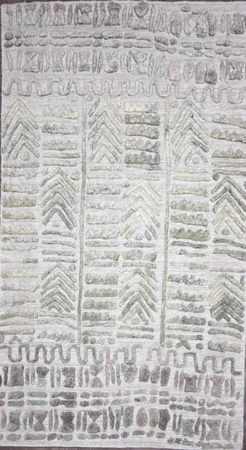 Килим ручної роботи  Bhadohi ZR-253 White White білий прямокутний 90*150 см, фото 1