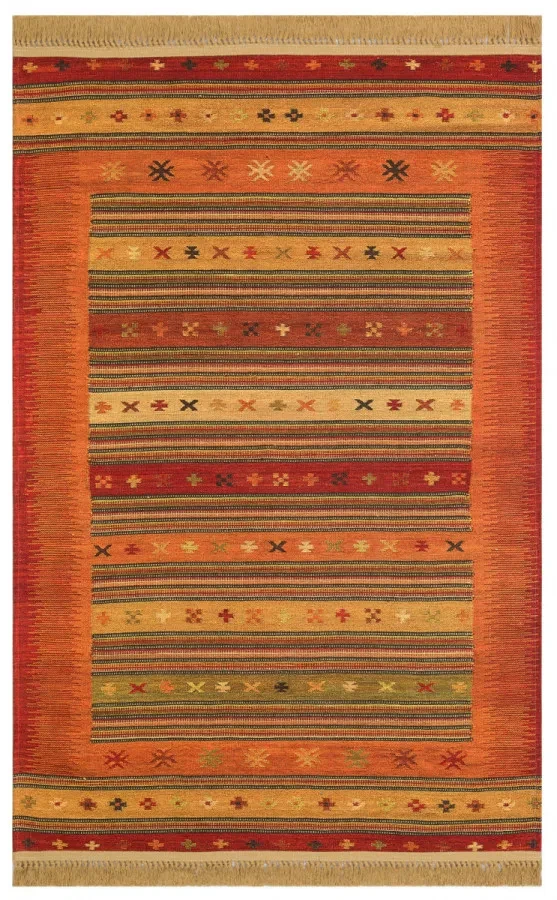 Килим безворсовий  Luna LN 09 Multy теракотово-червоний прямокутний 75*150 см, фото 1