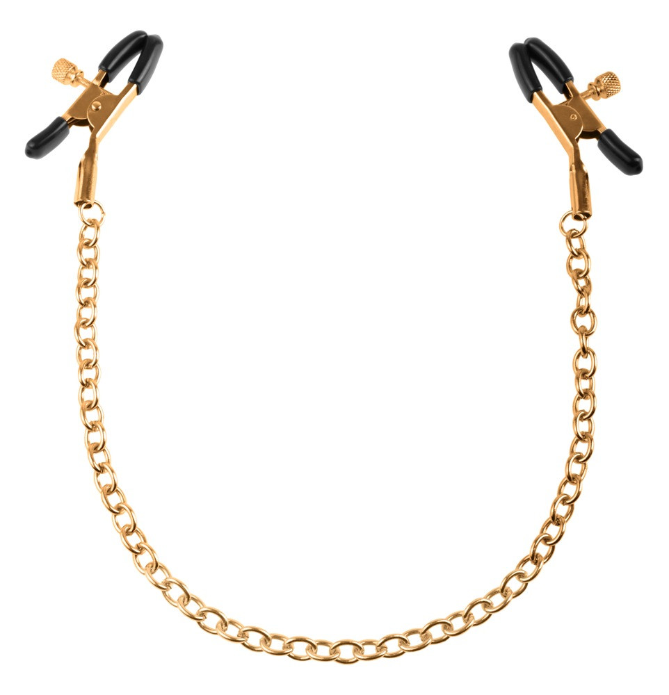 Затискачі на соски FFS Gold Chain Nipple Clamps, фото 1