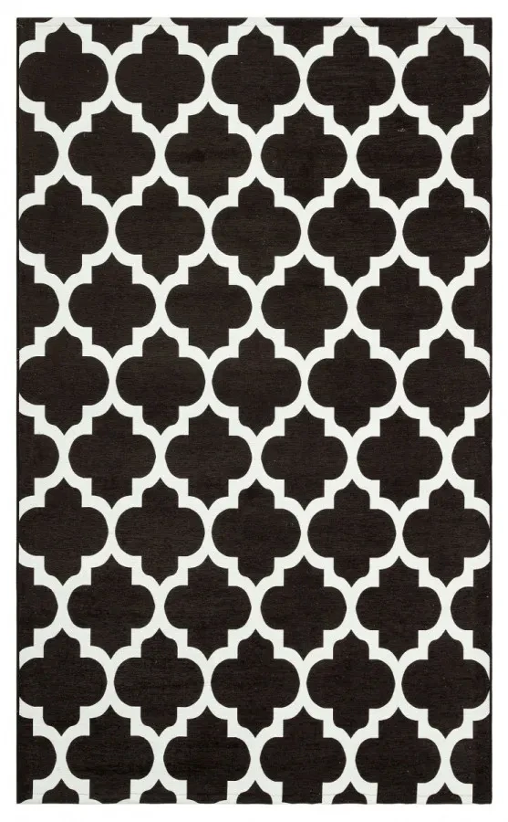Килим безворсовий Luna LN 33 Black чорний прямокутний 75*150 см