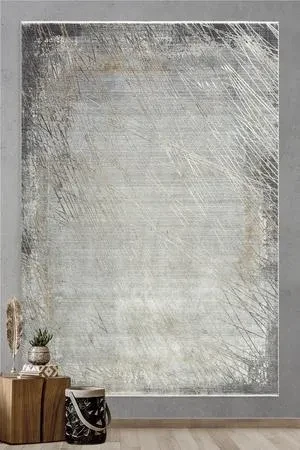 Килим  Soho Mood 4605 Majolica сіро-золотистий прямокутний 133*190 см