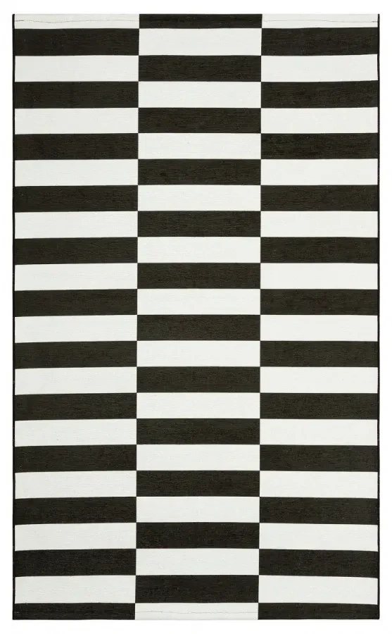 Килим безворсовий  Luna LN 35 White Black чорно-білий прямокутний 75*150 см