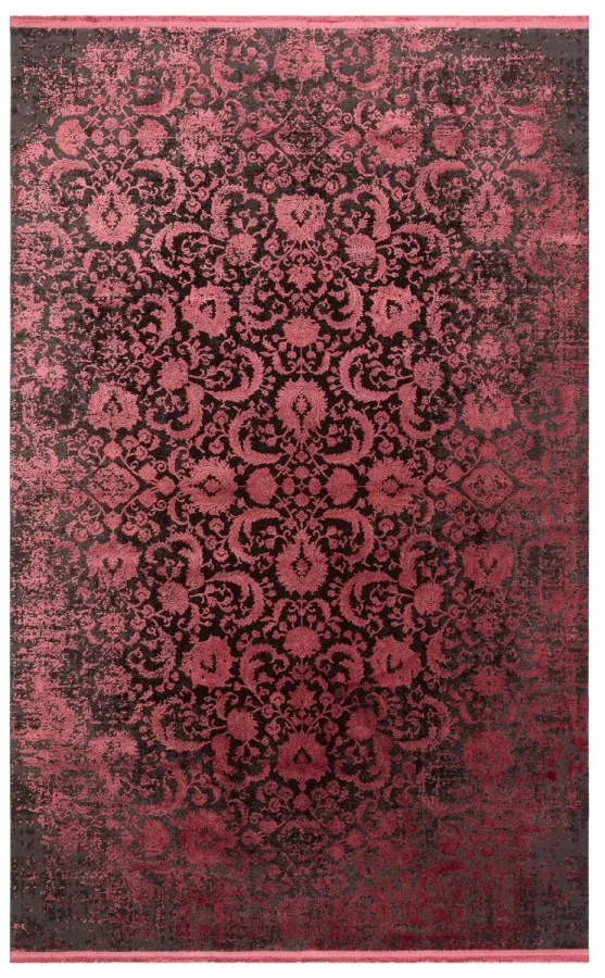 Килим  Cordoba DB 02 Antrasit Burgundy червоно-чорний прямокутний 80*150 см