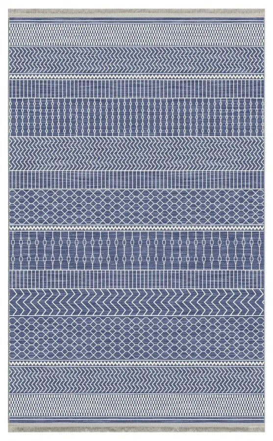 Килим безворсовий  Luna LN 51 Blue синій прямокутний 75*150 см