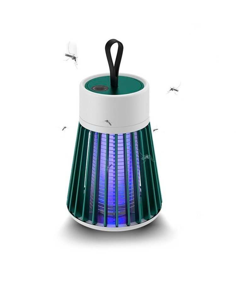 Пастка-лампа від комах Mosquito killing Lamp YG002 акумуляторна з LED підсвічуванням та USB-зарядкою Зелена