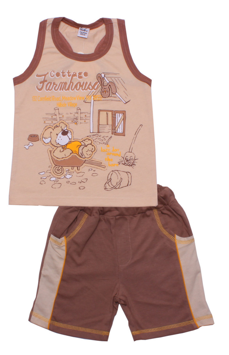 Комплект літній для хлопчика Valeri Tex 1698-75-126 104 см бежевий код ID 4171691