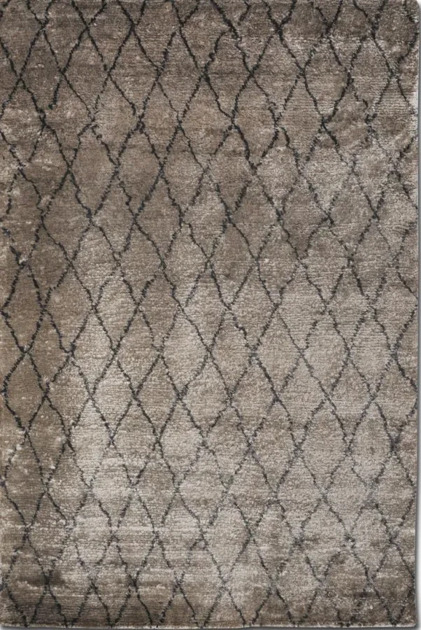 Килим ручної роботи Morrocan Grey Dark Grey сірий прямокутний 90*150 см