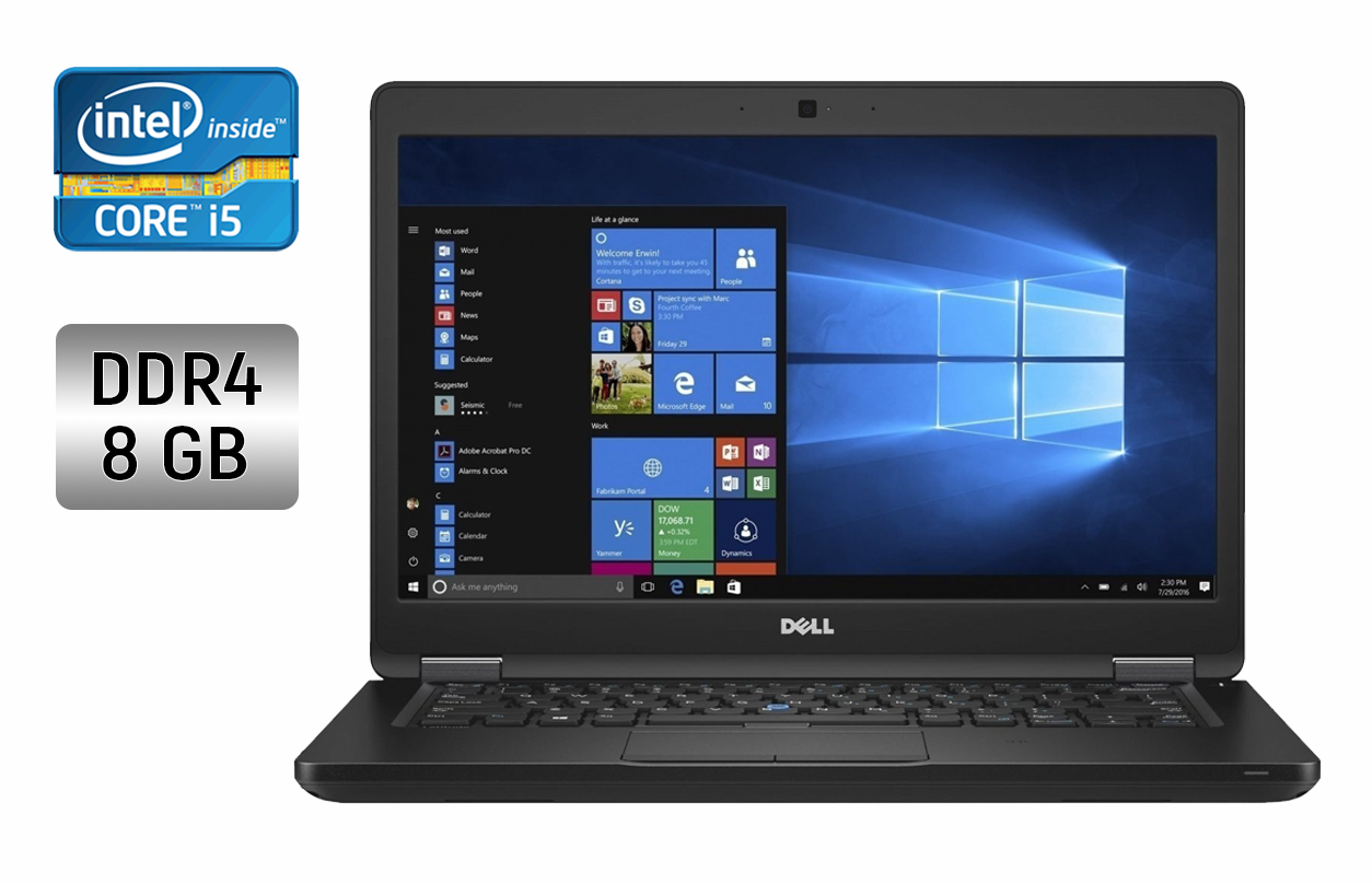 Ультрабук Dell Latitude 5480/ 14" (1920x1080)/ Core i5-6300U/ 8 GB RAM/ 256 GB SSD/ HD 520