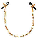 Затискачі для сосків з ланцюжком FFS Gold Chain для фетиш-ігор регульоване стиснення металеві