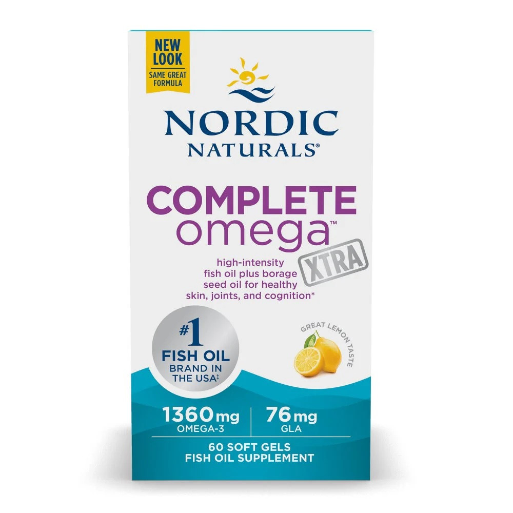 Омега Комплекс із лимоном, екстра, 1000 мг, Nordic Naturals, Complete Omega Xtra, 60 желатинових капсул, фото 1