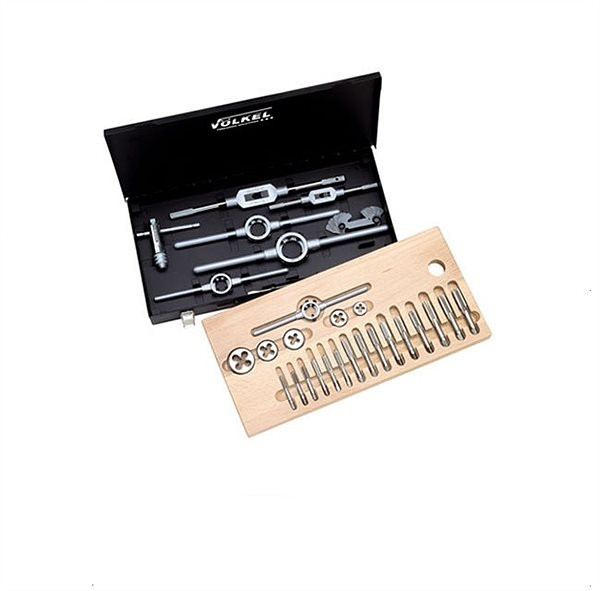 Набір мітчиків 3 шт. і плашок М3-4-5-6-7-8-9-10-11-12 + позначник для пуску + тримач; HSS-G.