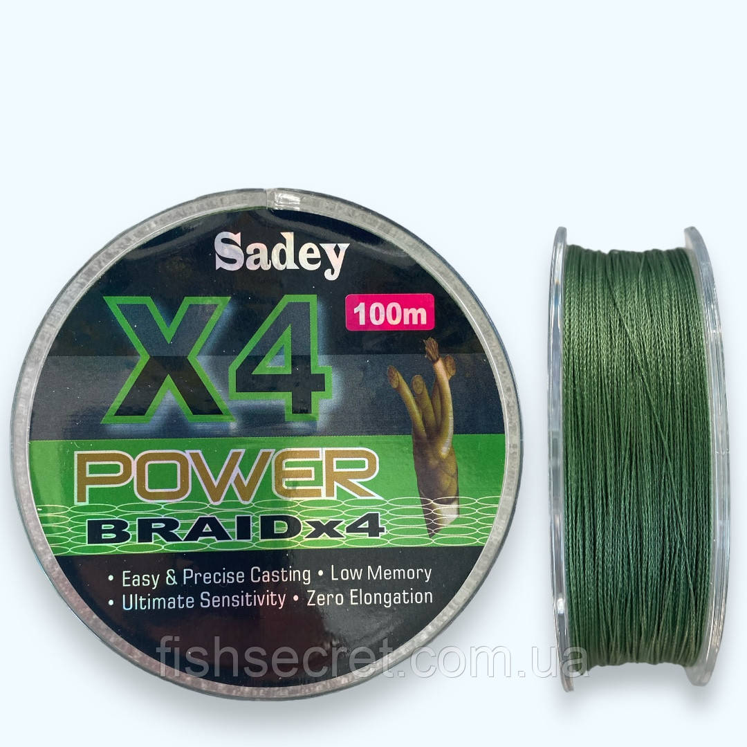 Рибальський шнур Sadey X4 Power Braided 100м. 7.0кг., фото 1