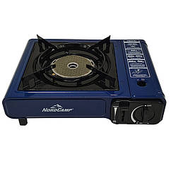 Портативна газова плита Nord Camp 1,75кВт з п'єзопідпалом та перехідником для побутового балона Infrared Dual