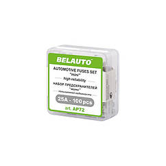Набір запобіжників BELAUTO "Міні" AP72 25А 100 шт.