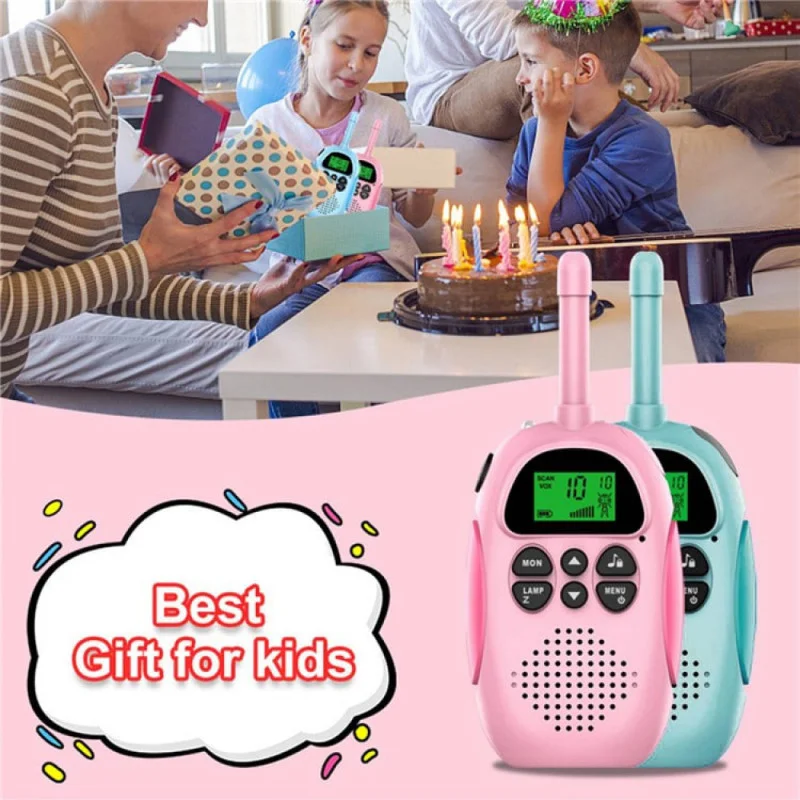 Ігровий набір дитячих рацій 2 шт. Kids Walkie talkie X23 на акумуляторі бірюзова та рожева