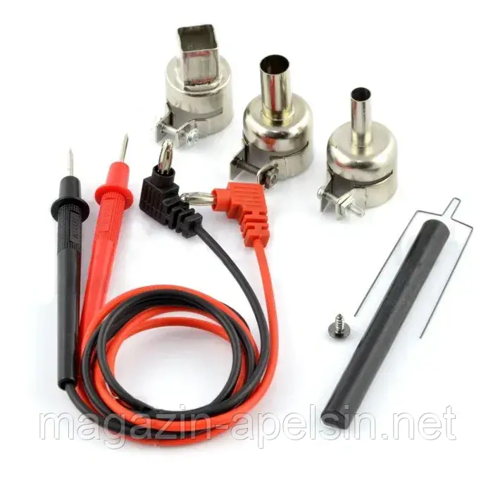 Паяльна станція 5в1 з гарячим повітрям, оснащена блоком живлення +15В/1А WEP 853D з вентилятором в лампочці