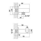 Підключення з тримачем для шланга Qtap Spojeni прямоугольне QTCRMBH130 Chrome (Fixsit), фото 2
