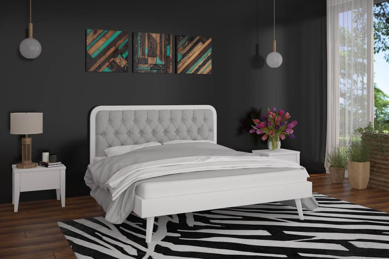 Полуторне ліжко iSmart Токіо Білий + Аляска 08 120х200 см (DMBG-1371)+, фото 1