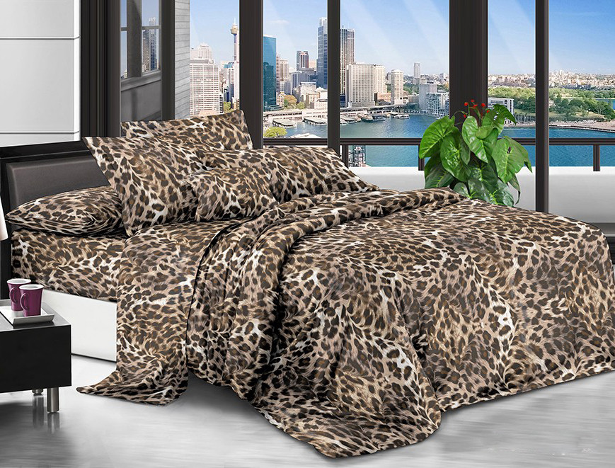 Темна постільна тканина 220 см леопардовий принт, 100% Поліестер 75 синтетичний, рулон 80 м