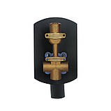 Душевая система универсальная Qtap Slavonice скрытого монтажа на два потребителя QTSLA113GMB45899 Gunmetal Black PVD, фото 5