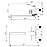 Змішувач для ванни Qtap Vlasta New з довгим поворотним виливом (з душовим гарнітуром) QTVLA260GMB45645, фото 2