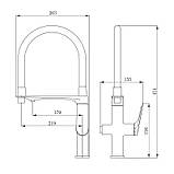 Змішувач для кухні Qtap Vlasta New з гнучким виливом з підключенням для питної води QTVLA364GMB45649 Gunmetal, фото 2