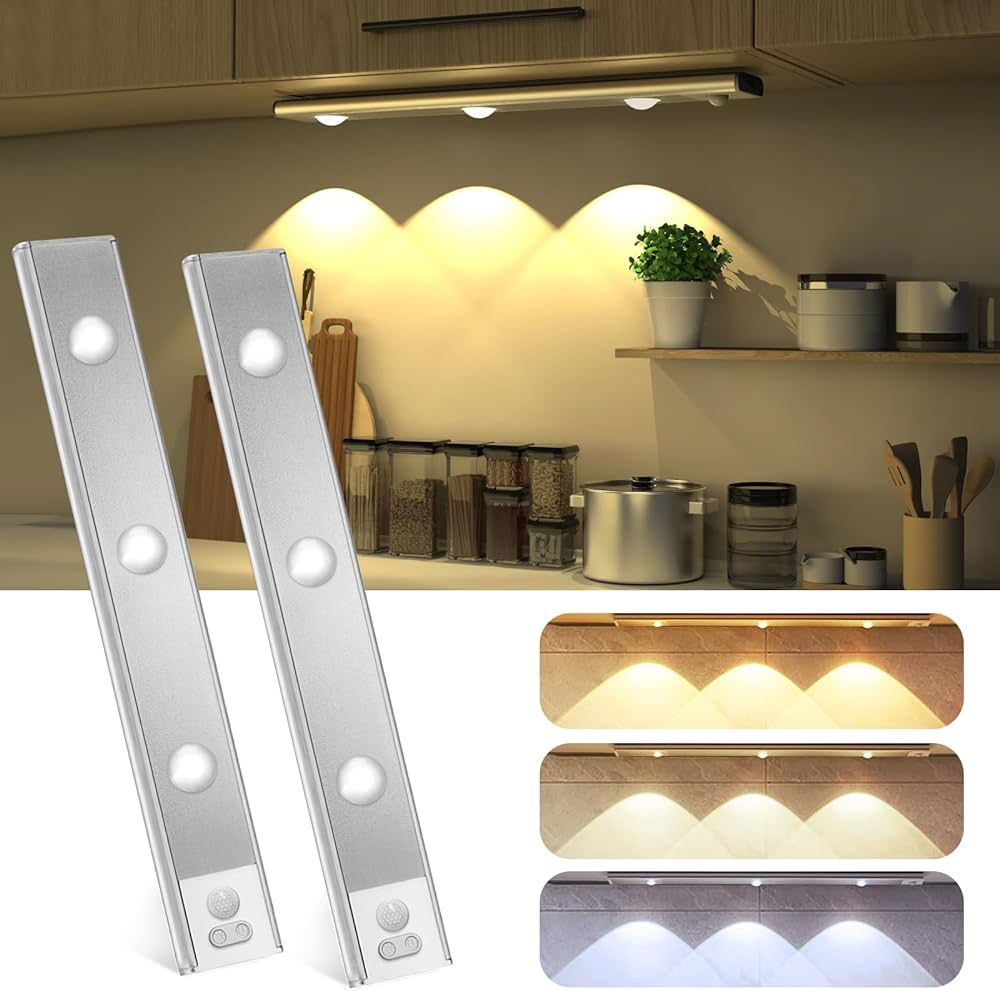 Світильник акумуляторний бездротовий Cabinet Light з датчиком руху Silver світлодіодна лампа