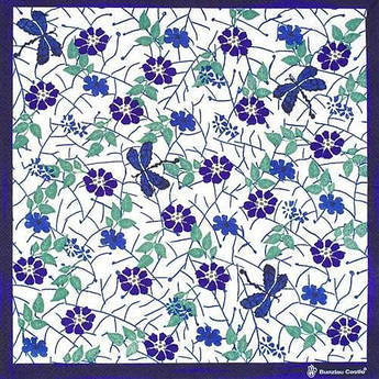 Паперові тришарові серветки з квітковим малюнком "Стрекоза" Кераміка Артистична