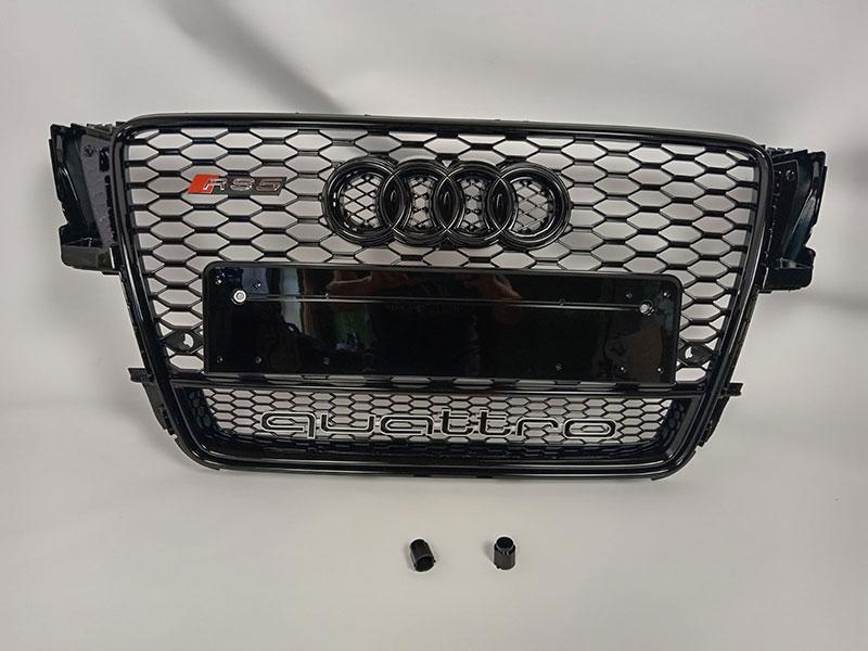 Решітка радіатора Audi A5 у стилі RS5 (2007-2011) Black + Quattro, фото 1
