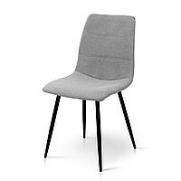 Кухонний обідній м'який компактний стілець сірий велюр для маленької кухні з металевими ніжками Ментос-G