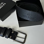 Чоловічий шкіряний ремінь ручної роботи з тисненням I`m Ukrainian, чорний пояс подарунок чоловікові, хлопцю, татові, другу з шкіри