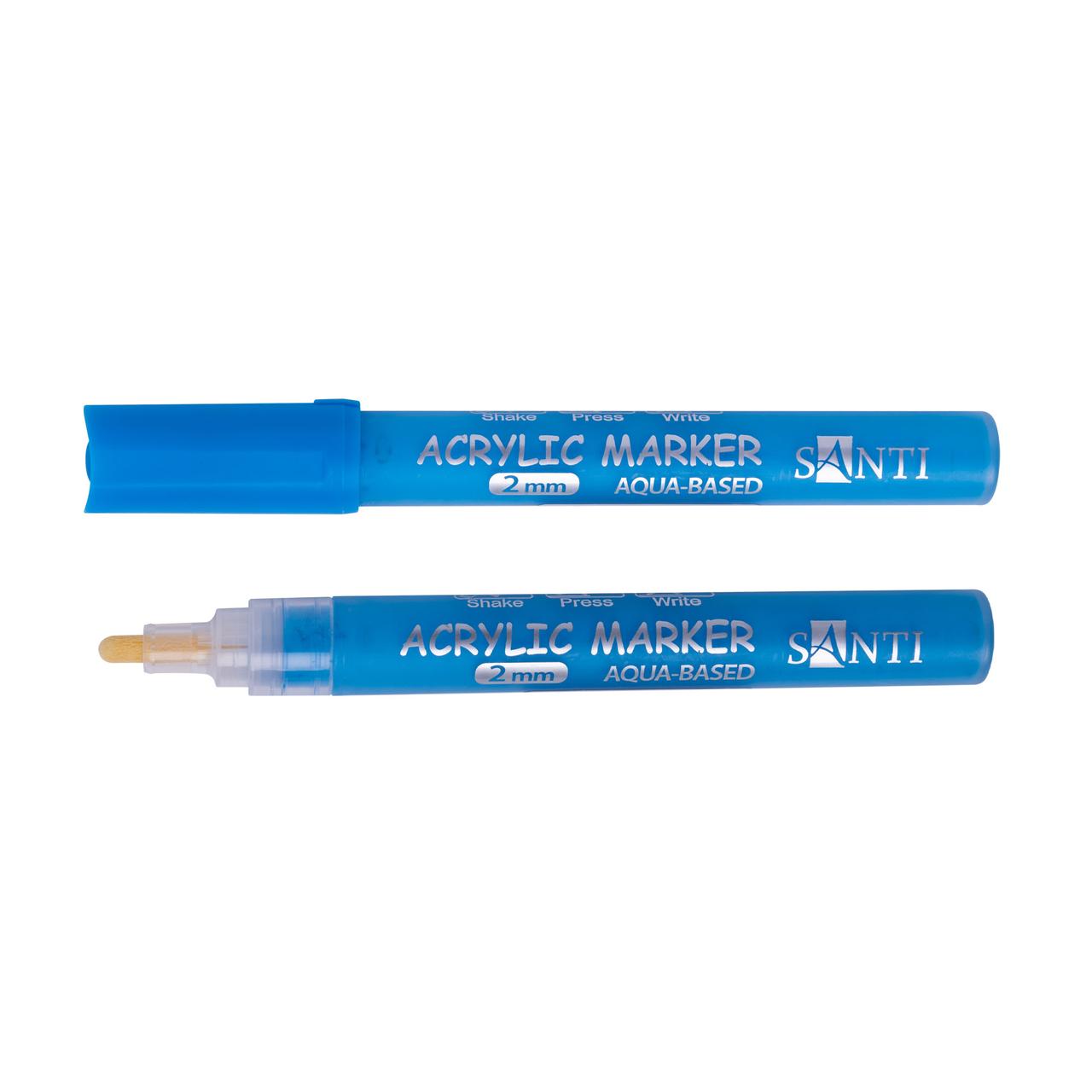 Маркер акриловий SANTI SAC-16 темно-синій 2 мм, фото 1