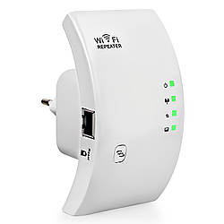 Підсилювач WiFi сигналу, до 300 Мбіт/с, від мережі / Ретранслятор WiFi / Вай фай репітер / Підсилювач вай фай