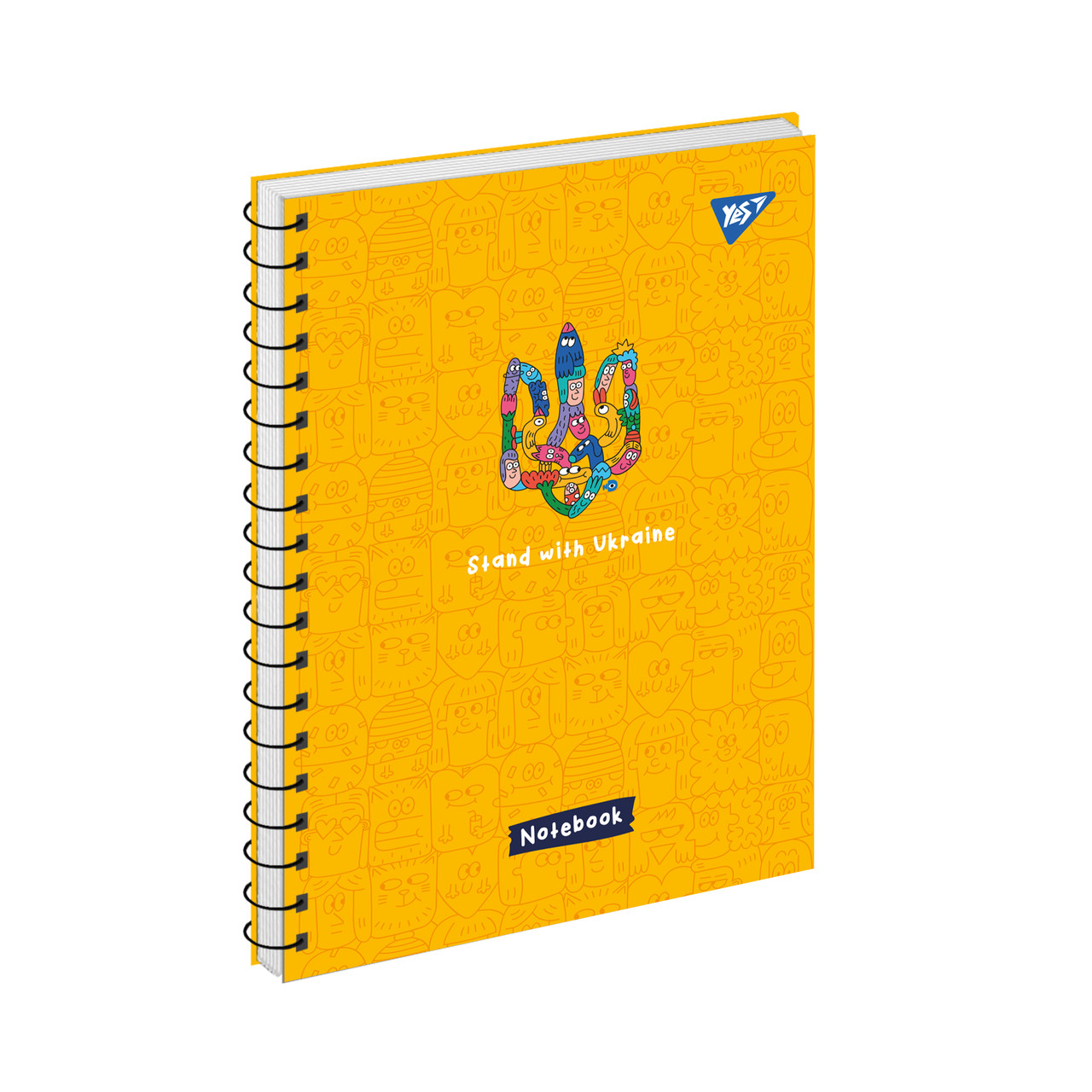Зошит для записів YES А5 Stand with Ukraine 80 аркушів клітинка, 3 шт/уп.