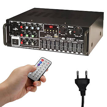 Підсилювач звуку з пультом (FM, MP3, Bluetooth) AMP 326BT / Підсилювач для колонок / Аудіо підсилювач