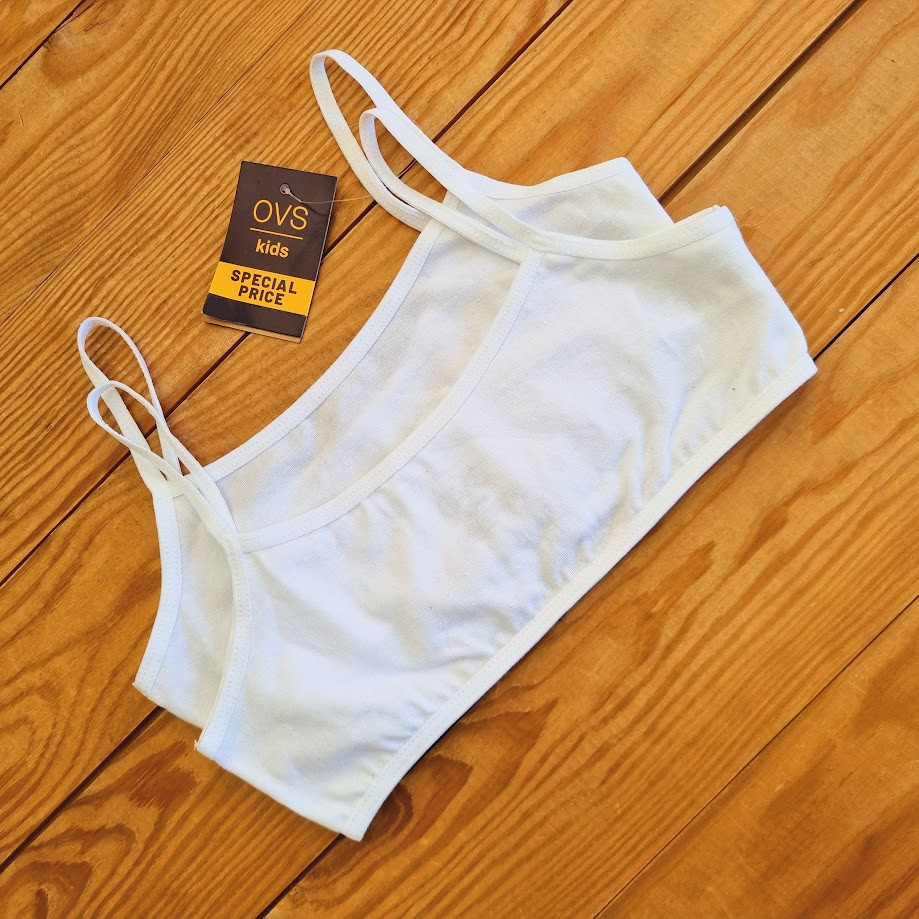 Комплект топів із 2 штук для дівчинки, зріст 140-146 (10-11 років), колір білий