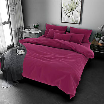 Простирадло 150х220 (Бязь) | Полуторне простирадло від виробника "Королева Ночі" | Однотонний бордовий