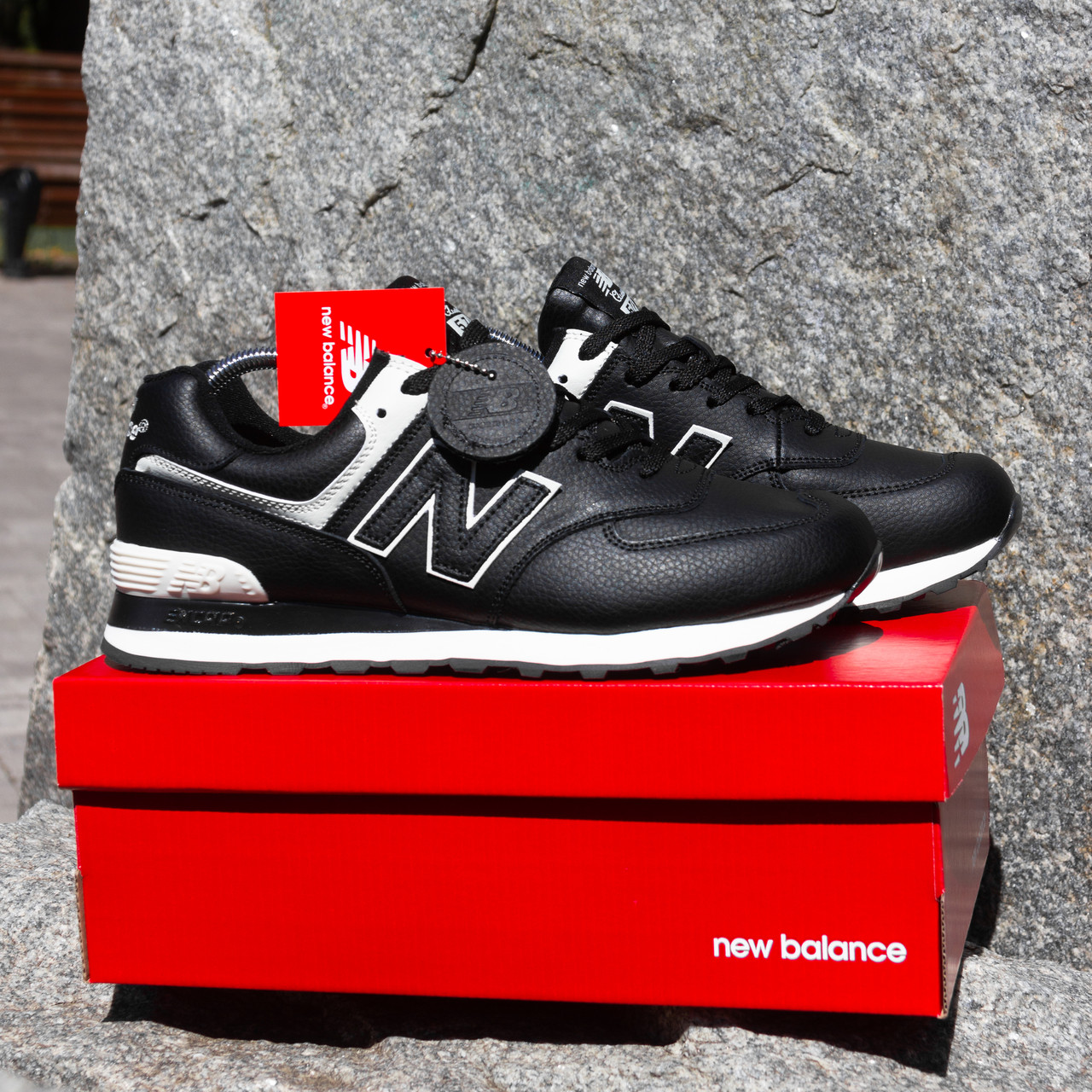 SALE Чоловічі Шкіряні Кросівки New Balance 574 чорні