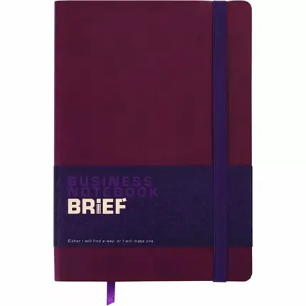 Блокнот діловий А5/96арк. ВМ295004-13 BRIEF чист.арк., т-червоний, фото 1