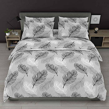 Наволочка на блискавці 70х70 (Бязь) | Від виробника "Королева Ночі" | Пір'я на сірому