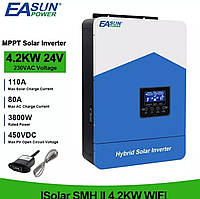 Гібридний сонячний інвертор Easun SMH 4,2 KW 24V PV 6000W MPPT 110A Charge 230VAC 4,2 кВт