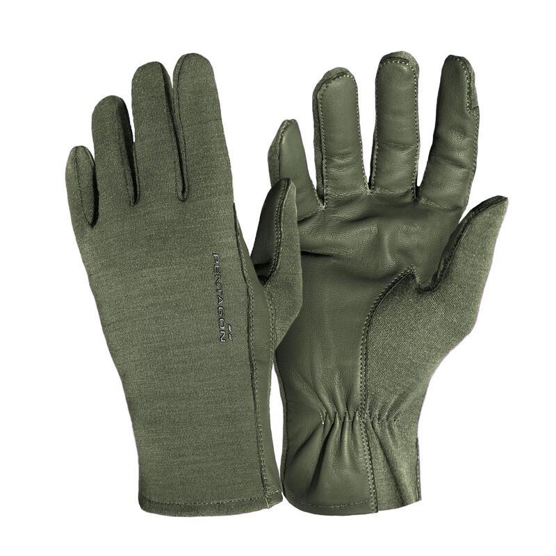 Вогнетривкі номекс тактичні рукавички Pentagon PILOT NOMEX® GLOVES - SHORT P20001 Small, Олива (Olive)