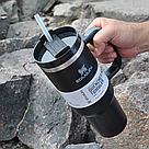 Термос термочашка Stanley Quencher H2.0 Tumbler з нержавіючої сталі Black 1,18 л KT6007802, фото 2