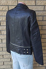 Куртка, косуха жіноча модна з екошкіри високої якості, є підліткові розміри HERO, фото 4